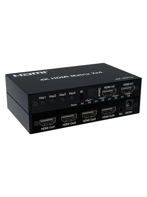 Нет бренда HDMI матричный коммутатор 2x4 With EU Plug, 2x4, фото 5