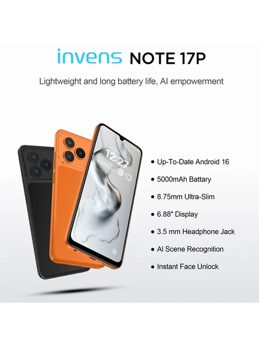 Смартфон HOTWAV Invens Note 17P 4/64 ГБ, оранжевый, фото 2