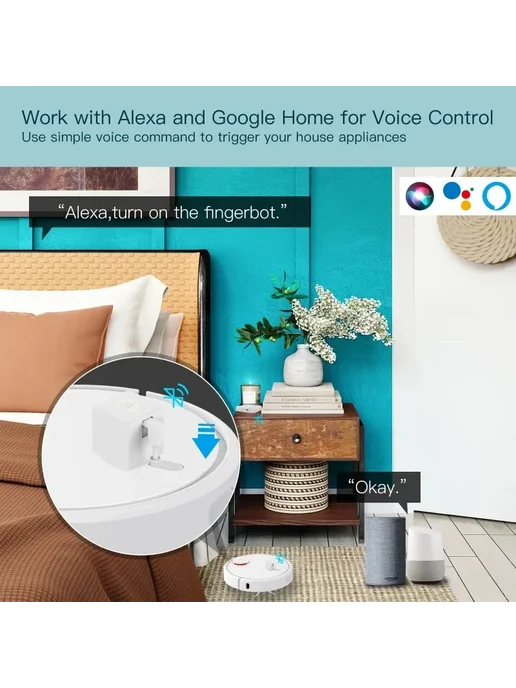 Нет бренда MOES Tuya Fingerbot Plus беспроводной переключатель White, белый, фото 2