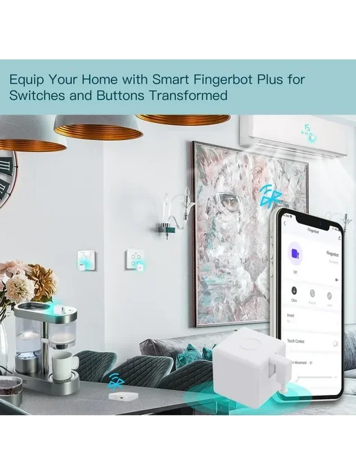 Нет бренда MOES Tuya Fingerbot Plus беспроводной переключатель White, белый, фото 3