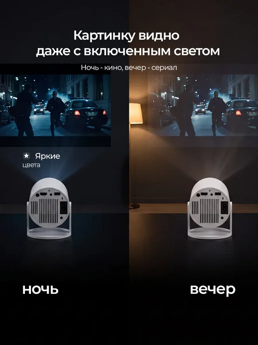 AltairStore Мини проектор для фильмов домашний кинотеатр, белый, фото 3