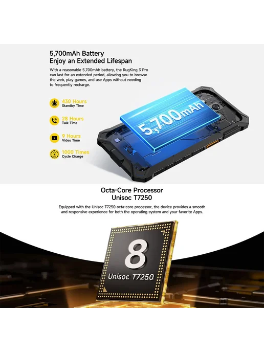 Смартфон Ulefone Rugking 3 Pro 8/128 ГБ, оранжевый, фото 5