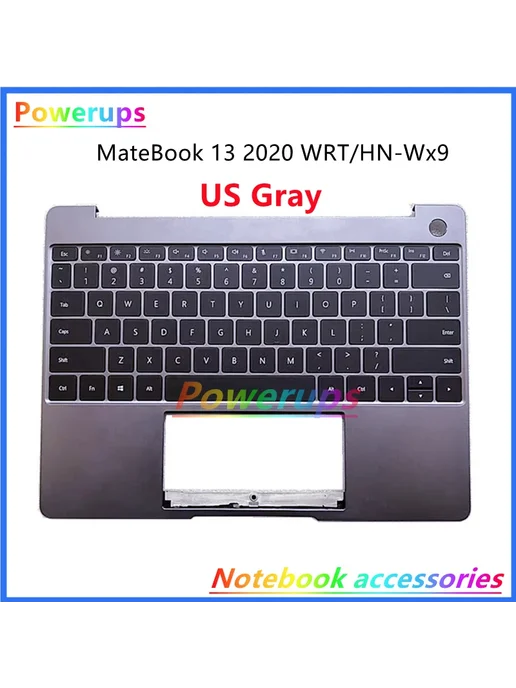 HANBBKPT Клавиатура с подсветкой для Huawei MateBook 13 2020, серый, фото 2