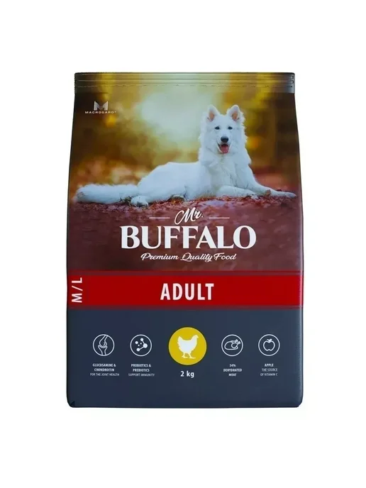 Сухой корм Mr.BUFFALO для собак, взрослые, курица, 2 кг