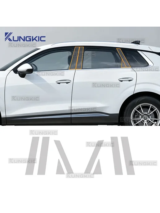 KUNGKIC Защитная пленка на задние фонари Audi Q3 2026-2028, Style c, серый, фото 3