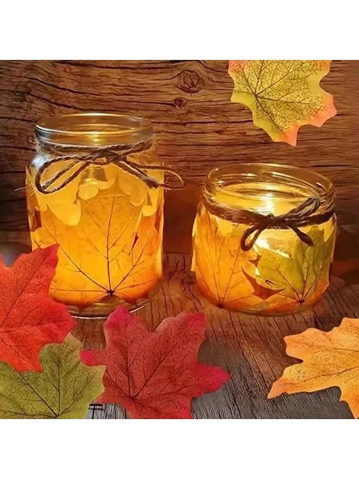 Искусственные кленовые листья для декора, 50 шт, 50 шт, фото 3