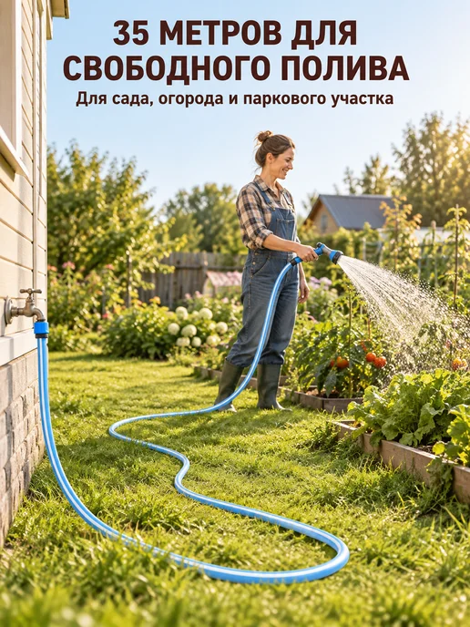 GT Шланг поливочный садовый армированный ТЭП 1 2 35 м, 35 м, фото 6