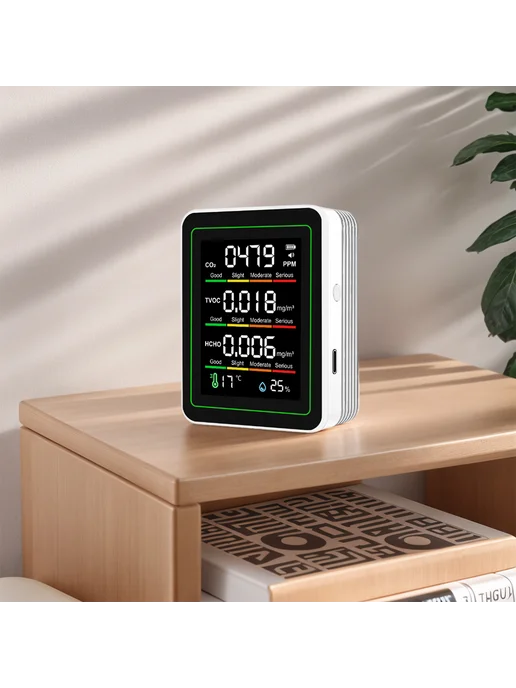 5в1 Монитор качества воздуха CO2 TVOC HCHO T&F для Xiaomi, вариант, фото 2