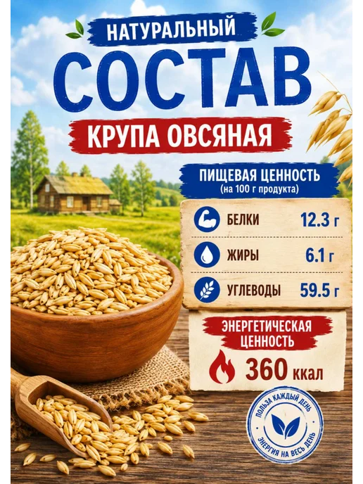 Русский Продукт Крупа овсяная геркулес Деревенский 500г, 500 г, фото 3