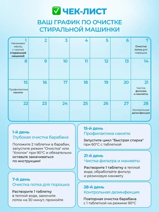 Таблетки для стиральной машины Очиститель Для Стиральных Машин в Таблетках 12 шт, 12 шт, фото 8