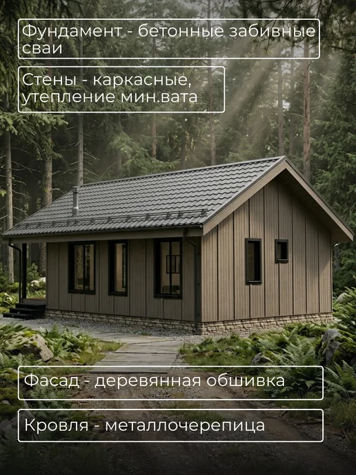 Онлайн проекты Проект каркасного дома с террасой 91м2, вариант, фото 6