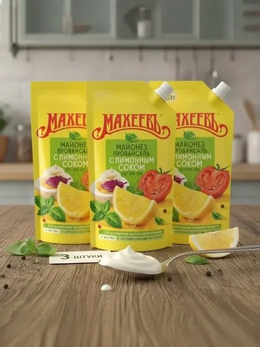 МахеевЪ Майонез "Провансаль с лимонным соком" 67% 190г * 3 шт, 190 г, 3 шт