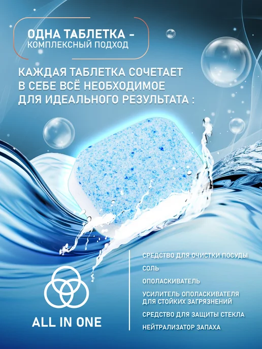 Таблетки для посудомоечной машины Weissgauff All-in-One, вариант, фото 2