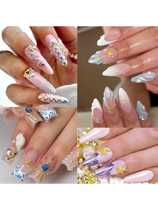 Mafanails Набор для дизайна ногтей PH197, 12 Grids, золото, золотой, фото 3