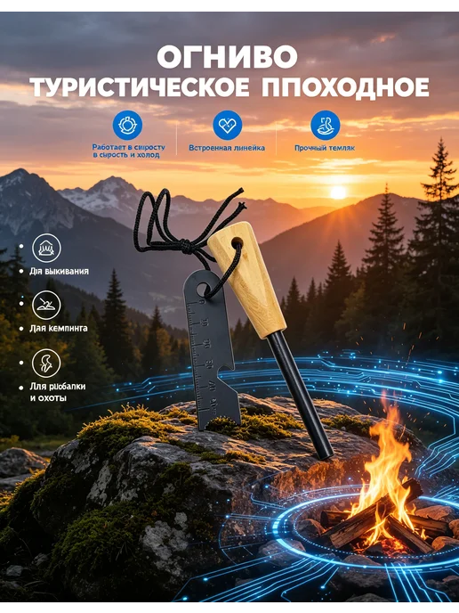 огниво, вечная спичка, туризм, вариант