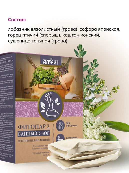 Противоцеллюлитный фитосбор для бани и сауны, 20, вариант, фото 3