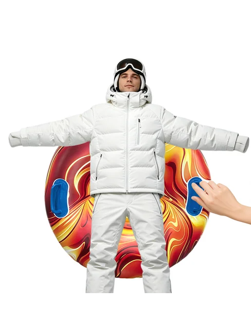 Надувной санки-ватрушка для снега 80 см PVC (синий снежинка), Улица-200 Outdoor Inflatable Snow, фото 3