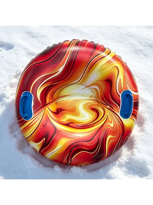Надувной санки-ватрушка для снега 80 см PVC (синий снежинка), Улица-200 Outdoor Inflatable Snow, фото 4