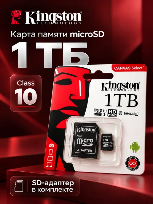 Kingston Карта памяти MICRO SD 1000 гб, 1000 ГБ