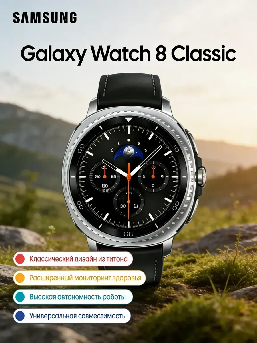 Samsung Смарт-часы Galaxy Watch8 Classic LTE черные 46 мм