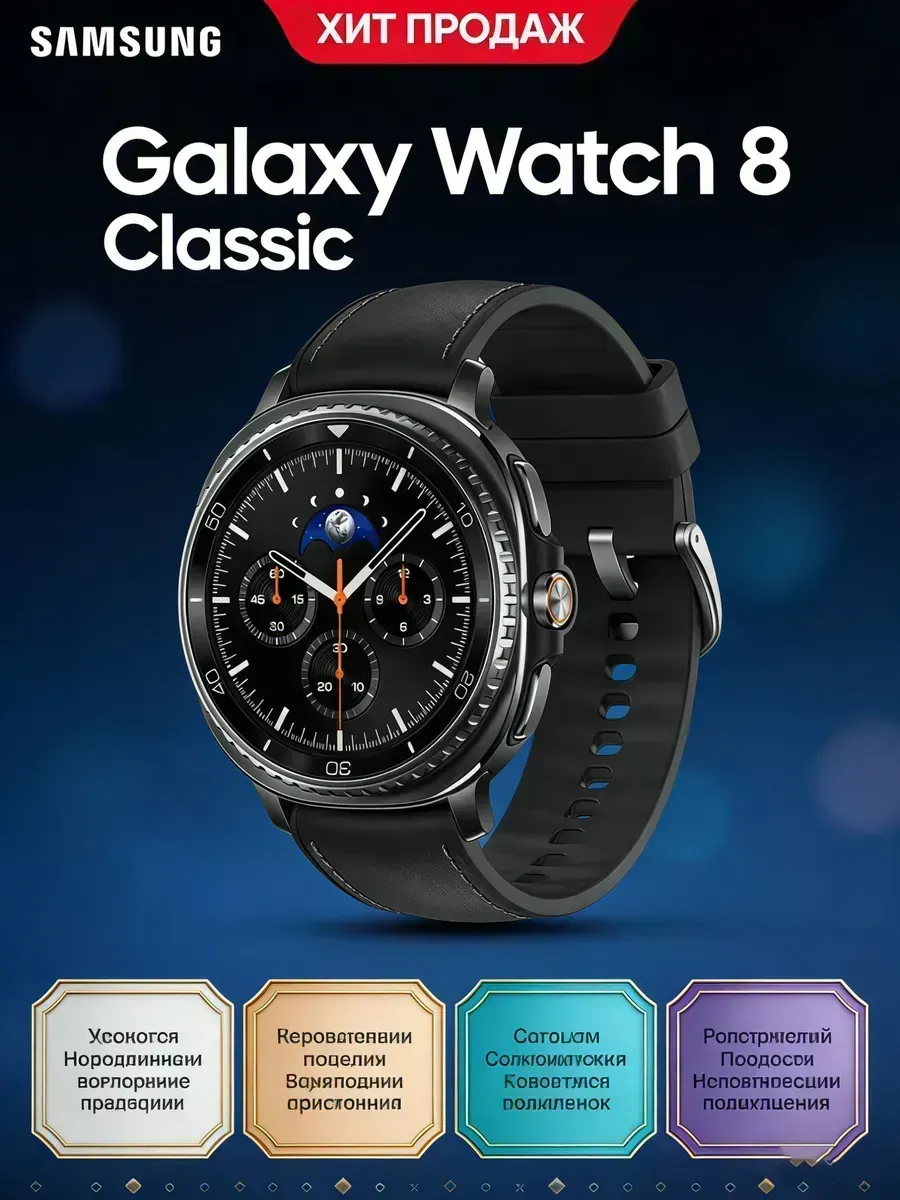 Samsung Смарт-часы Galaxy Watch8 Classic 46 мм черные