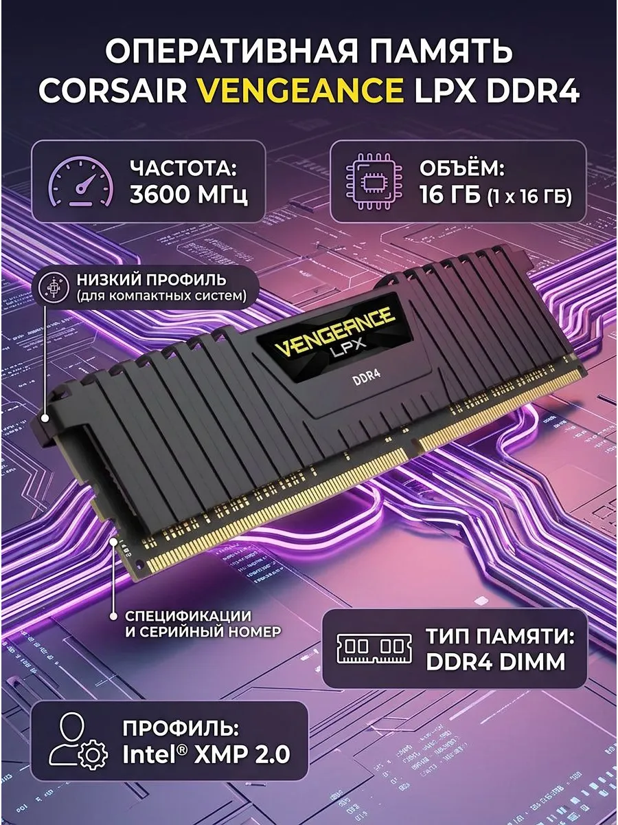 Corsair Оперативная память Corsair Vengeance LPX DDR4 16ГБ х