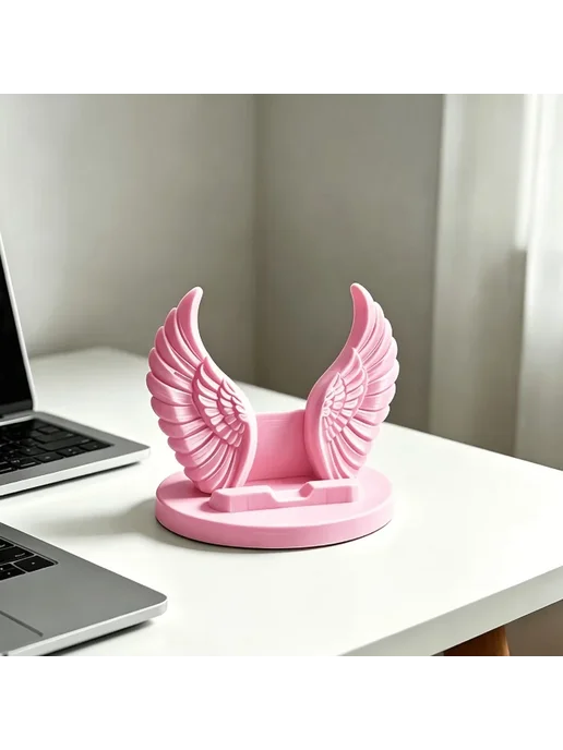 Нет бренда Розовая подставка для телефона "Крылья Ангела", розовый