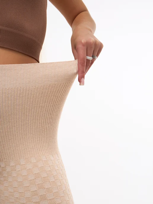 Style body Термошорты из верблюжьей шерсть высокая посадка, бежевый, фото 5