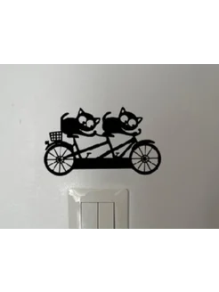 Декор настенный Коты на велосипеде