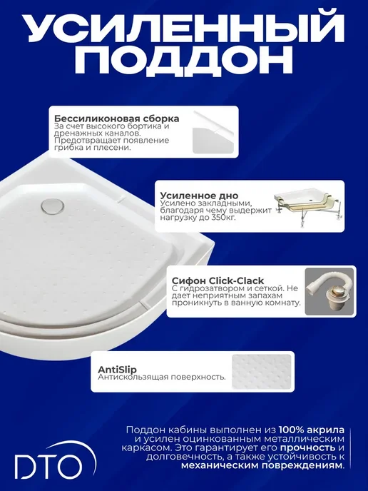 Deto Душевая кабина LM901 (100х100х215) низкий поддон, 100x215, фото 4
