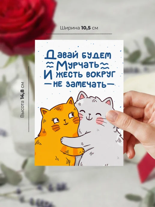 История открыток Смешная открытка любимому с котиком на 14 февраля, вариант, фото 2