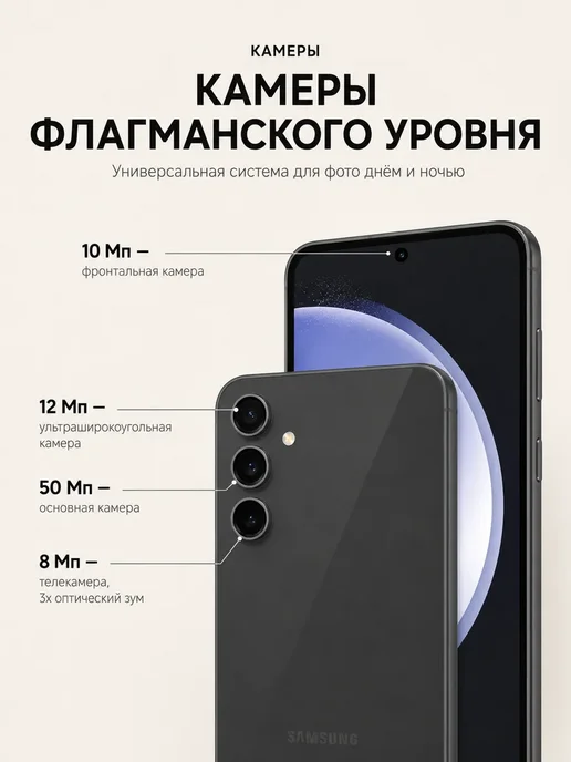 Смартфон Samsung S23 Fe 8/256 ГБ, белый, фото 7