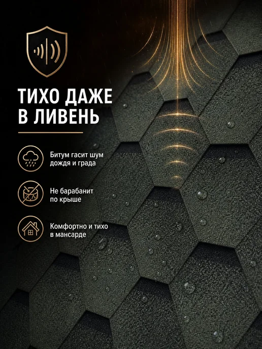 ТехноНИКОЛЬ Гибкая черепица Оптима Соната, зелёная, 3 м уп, 3 м, фото 3