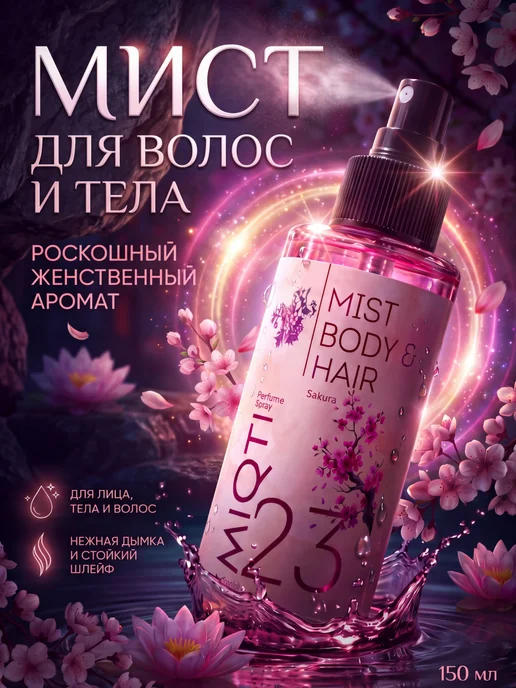 MIQTI Мист парфюмированный для тела и волос спрей увлажняющий, вариант