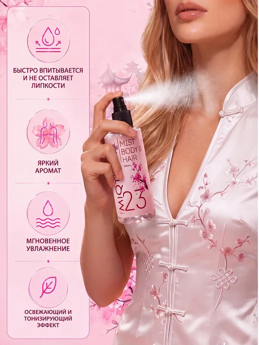 MIQTI Мист парфюмированный для тела и волос спрей увлажняющий, вариант, фото 5
