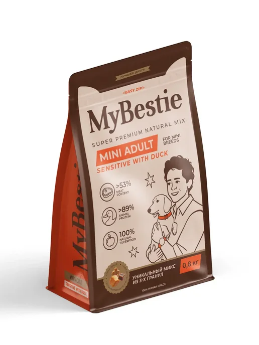 Сухой корм MyBestie Sensetive для собак, взрослые, мелкие, 0,8 кг, фото 2
