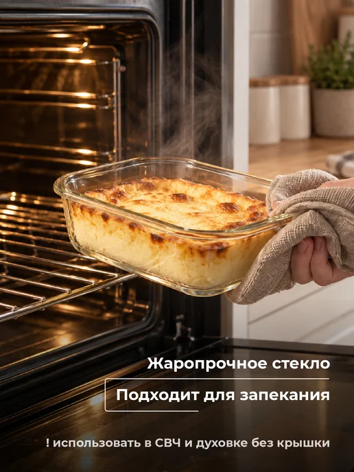 HITT Контейнер для еды стекло, герметичный с крышкой, набор 2 шт, 12 шт, фото 7