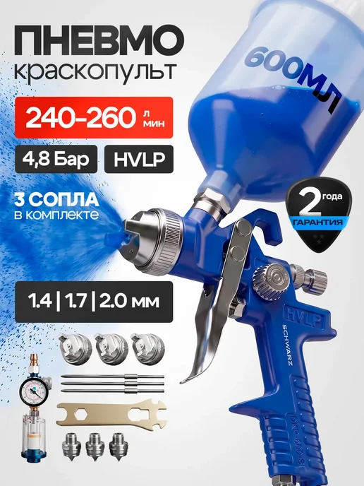 SCHWARZ Краскопульт аккумуляторный с 2 АКБ, вариант