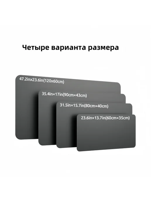 Коврик для стола 80 см x 40 см, материал Искусственная кожа, серый, фото 8
