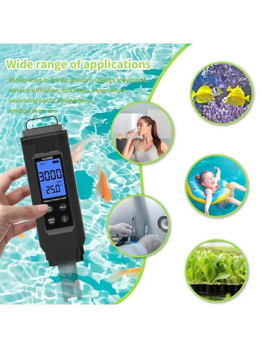 5в1 портативный тестер воды pH, EC, TDS, Temp, SAL, вариант, фото 4