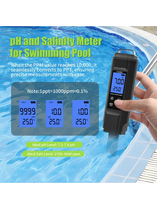 5в1 портативный тестер воды pH, EC, TDS, Temp, SAL, вариант, фото 7