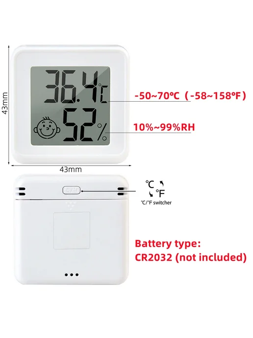 Interest Maker Термогигрометр Белый Mini-C-F-White, белый