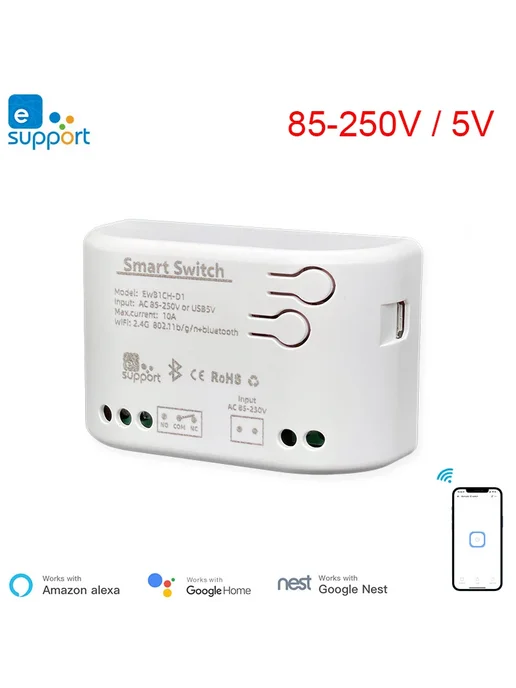 Нет бренда Wi-Fi модуль умного выключателя mumubiz 85-250V, 85-250V, фото 2