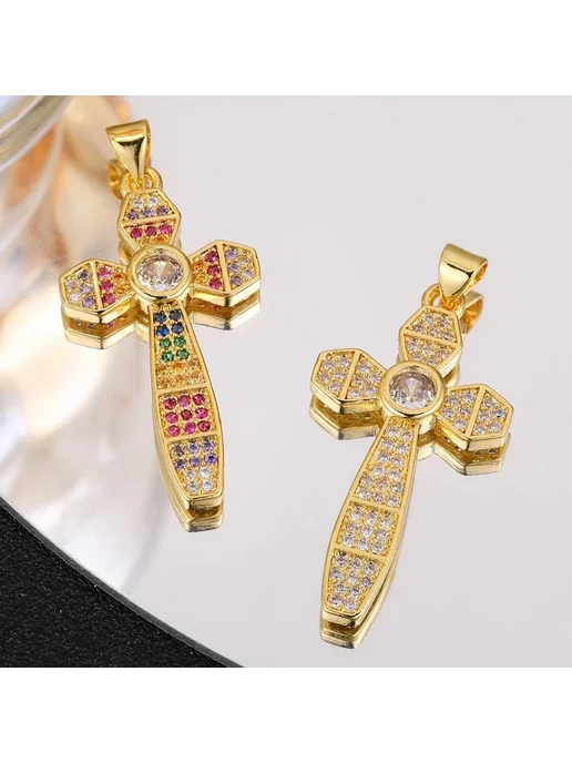 Juya Крест подвеска серебряного цвета, White Gold, белый, фото 3