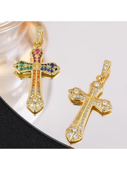 Juya Крест подвеска серебряного цвета, White Gold, белый, фото 4