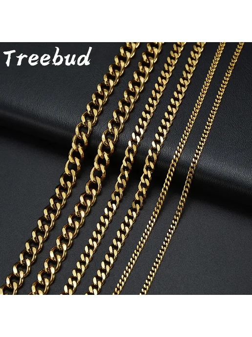 Нет бренда Цепочка из нержавеющей стали, 3 мм, Gold color, золотой, фото 2