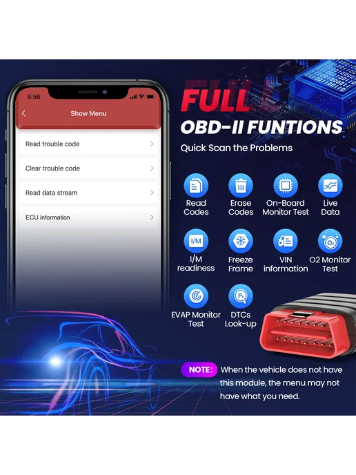 Thinkcar THINKDIAG MINI OBD2 сканер, красный, вариант, фото 6