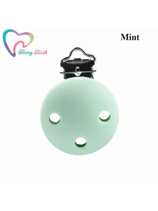 Teeny Teeth Силиконовые зажимы для пустышек Mint, зеленый