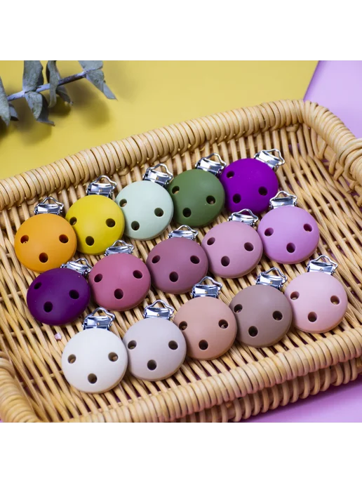 Teeny Teeth Силиконовые зажимы для пустышек Mint, зеленый, фото 2