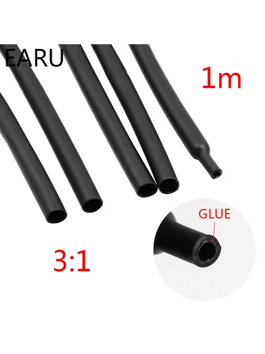 ELESAVEE Термоусадочная трубка с клеем 15.4mm, 1m, 10 м